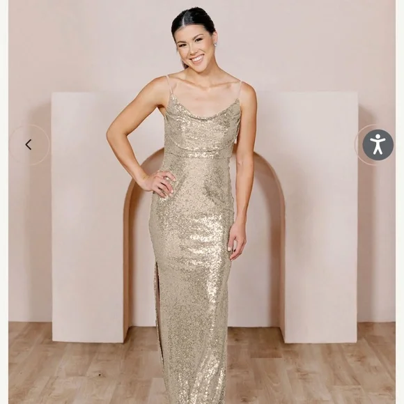 green emerald velvet dress Life of the Party Rose Gold Sequin Dress main image 1